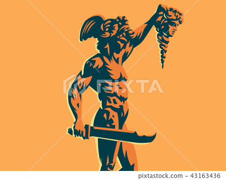 Perseus with the head of Medusa.  43163436