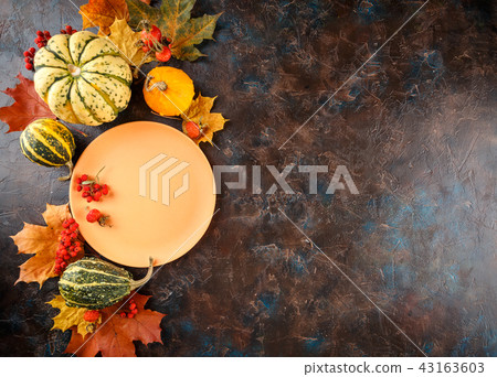 Autumn table setting. Autumn table setting. 43163603