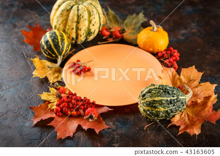Autumn table setting. Autumn table setting. 43163605