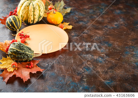 Autumn table setting. Autumn table setting. 43163606
