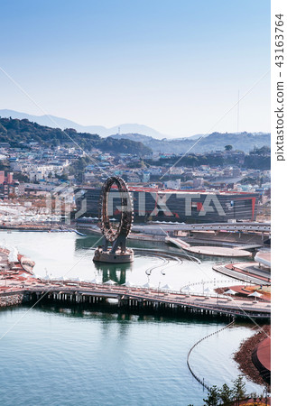 Yeosu expo harbor with city view, South Korea 43163764