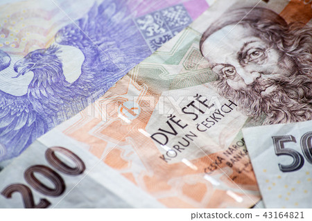 czech money close up 43164821