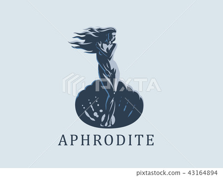 Aphrodite or Venus. Vector emblem. 43164894