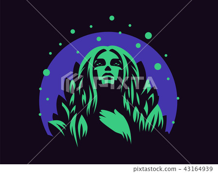 Nymph. Vector emblem. - Stock Illustration [43164939] - PIXTA
