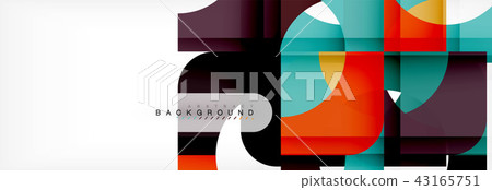 Colorful squares composition abstract banner. Illustration for business brochure or flyer 43165751