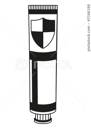Black and white toothpaste tube silhouette 43166166