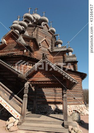 porch of a wooden orthodox church porch of a wooden orthodox church 43166457