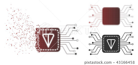 Dissipated Pixelated Halftone Ton Wallet Circuit Icon Dissipated Pixelated Halftone Ton Wallet Circuit Icon 43166458