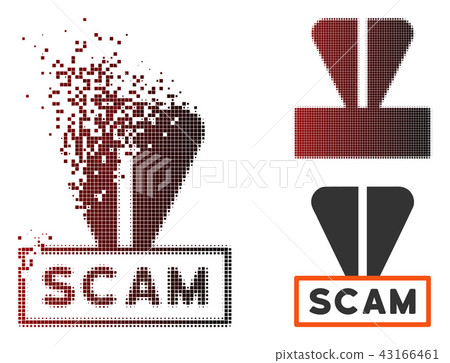 Dissipated Dotted Halftone Ton Scam Label Icon Dissipated Dotted Halftone Ton Scam Label Icon 43166461