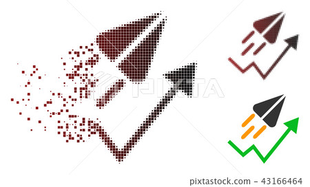 Damaged Pixelated Halftone Ton Launch Trend Arrow Icon Damaged Pixelated Halftone Ton Launch Trend Arrow Icon 43166464