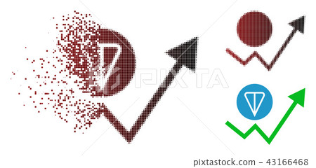 Decomposed Dotted Halftone Ton Growing Trend Icon Decomposed Dotted Halftone Ton Growing Trend Icon 43166468