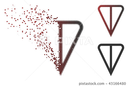 Dissolving Pixel Halftone Ton Currency Icon 43166480
