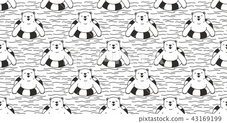 Bear seamless pattern vector polar bear swimming Bear seamless pattern vector polar bear swimming 43169199