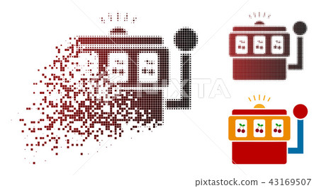 Disappearing Dot Halftone Slot Machine Icon 43169507