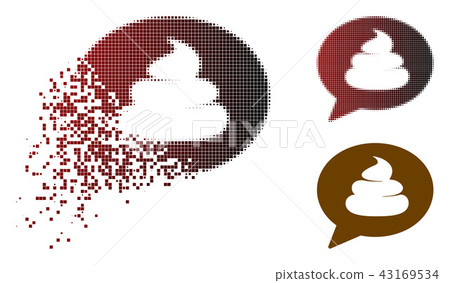 Shredded Dotted Halftone Shit Idea Balloon Icon 43169534