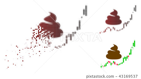 Fragmented Dot Halftone Shit Hyip Candle Chart Icon 43169537