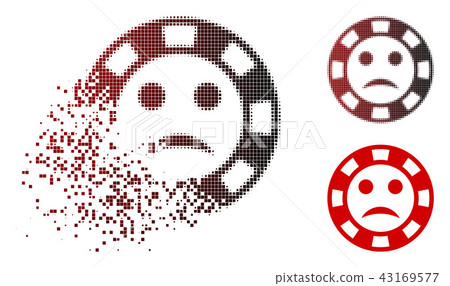 Fragmented Pixel Halftone Sad Casino Chip Icon Fragmented Pixel Halftone Sad Casino Chip Icon 43169577