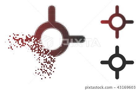 Dissolving Pixelated Halftone Roulette Icon 43169603