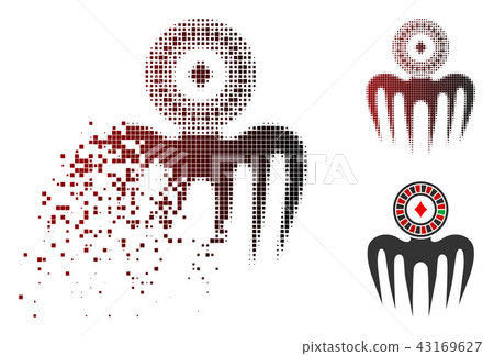 Damaged Pixel Halftone Roulette Spectre Monster Icon 43169627