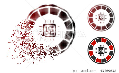 Disappearing Pixel Halftone Roulette Processor Icon Disappearing Pixel Halftone Roulette Processor Icon 43169638