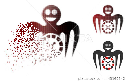 Dissolved Dot Halftone Roulette Mad Monster Icon Dissolved Dot Halftone Roulette Mad Monster Icon 43169642