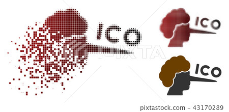 Disappearing Pixelated Halftone ICO Lier Icon Disappearing Pixelated Halftone ICO Lier Icon 43170289