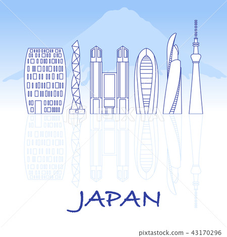Unusual Japanese architecture Mount Fuji. 43170296