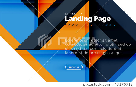 Square shape geometric abstract background, landing page web design template 43170712