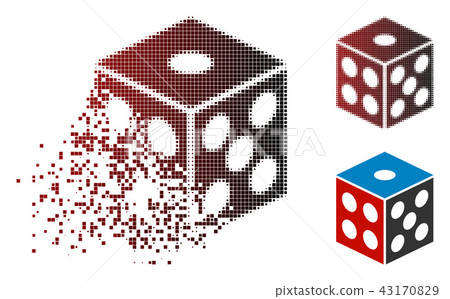 Dispersed Pixelated Halftone Dice Icon 43170829