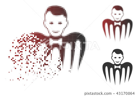 Destructed Dotted Halftone Croupier Monster Icon 43170864