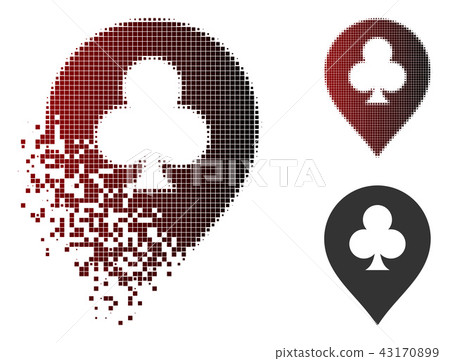 Dissolved Pixelated Halftone Clubs Casino Pointer Icon Dissolved Pixelated Halftone Clubs Casino Pointer Icon 43170899