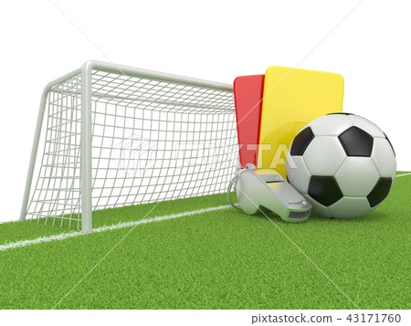 Penalty (red and yellow) card, metal whistle Penalty (red and yellow) card, metal whistle 43171760