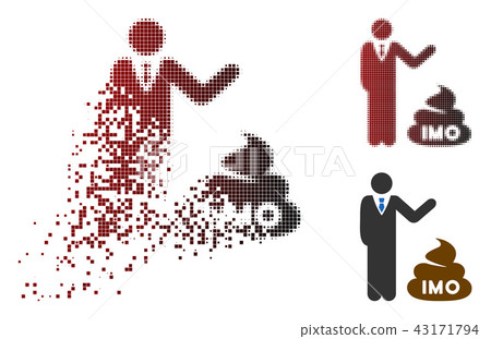 Decomposed Dotted Halftone Businessman Show IMO Shit Icon 43171794