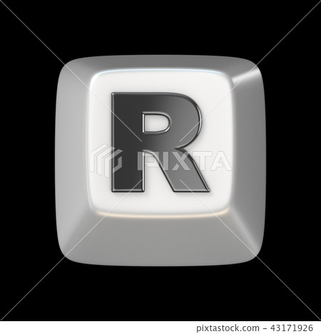 Computer keyboard key FONT. Letter R 3D Computer keyboard key FONT. Letter R 3D 43171926
