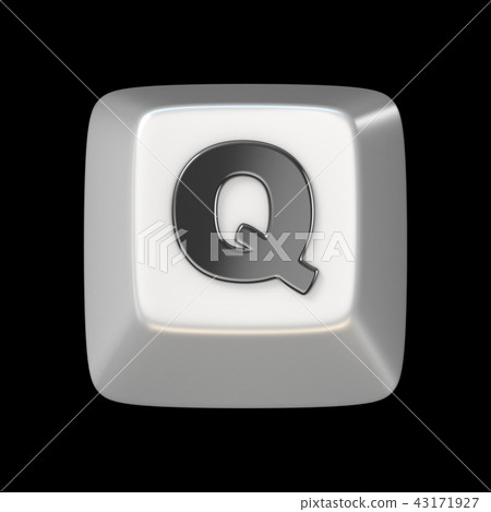Computer keyboard key FONT. Letter Q 3D 43171927