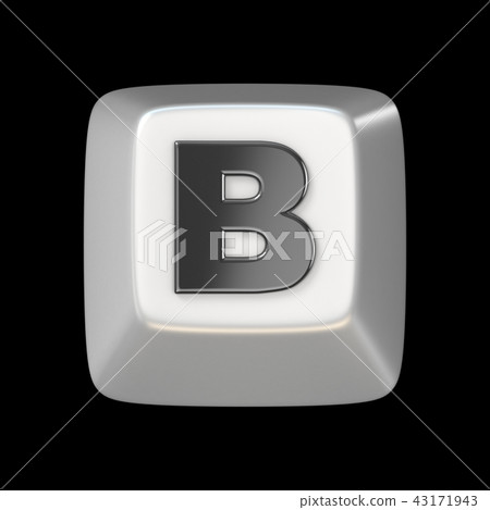 Computer keyboard key FONT. Letter B 3D 43171943