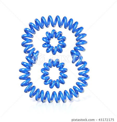 Spring, spiral cable number EIGHT 8 3D - Stock Illustration [43172175 ...