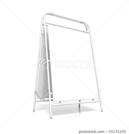 White advertising stand, with copy space board White advertising stand, with copy space board 43172245