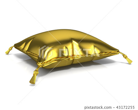 Royal old gold pillow. 3D 43172255
