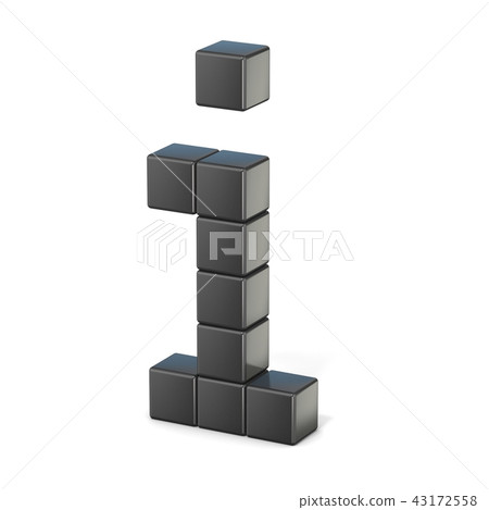 8 bit font. Lowercase letter I. 3D 43172558