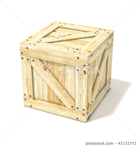 Wooden box. Side view. 3D Wooden box. Side view. 3D 43172731