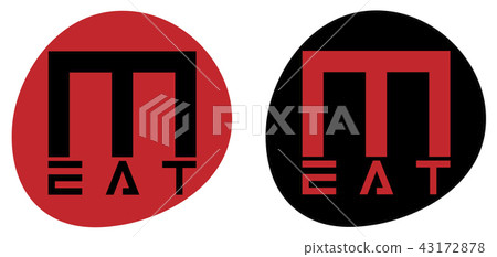 inscription meat  slice  minimalism creative logo 43172878