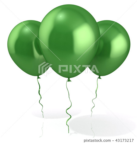 Three green balloons Three green balloons 43173217