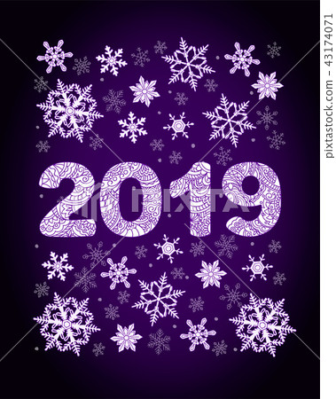 snowflakes and zen patterned 2019 on black snowflakes and zen patterned 2019 on black 43174071