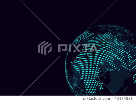 Global network connection. World map point 43174888