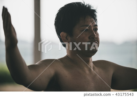 sumo, sumo wrestling, crouching 43175543