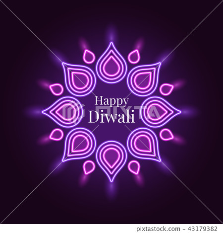 Happy Diwali, banner in bright Neon style 43179382