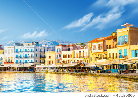 View of the old port of Chania, Crete, Greece. View of the old port of Chania, Crete, Greece. 43180800