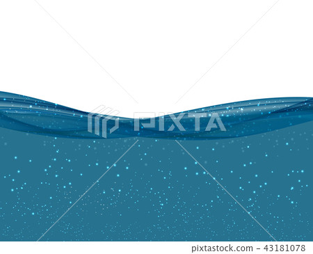 Abstract Blue underwater ocean Wave on Transparent Background. Vector Illustration 43181078