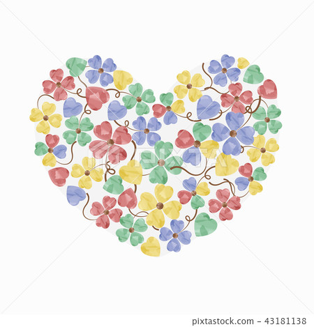Watercolor Clover Heart type illustration Watercolor Clover Heart type illustration 43181138